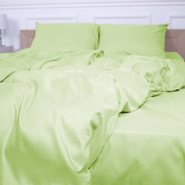 Фото - Комплект постільної білизни MirSon №12-0525 Luminary Green Mikrosatin Premium Однотонний 200х220 см (2200007228492)